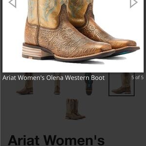 Ariat Women's Olena Western Boot - Tan and Blue size 8